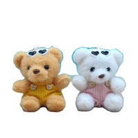 Lunettes de soleil pendentif ours mignon créatif à la mode porte-clés en peluche poupée jouet accessoire sac pour enfants pour couples sac porte-clés