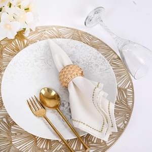 팜하우스 냅킨 링 - 우아한 테이블 장식, 결혼식, 추수감사절, 식사에 적합한 소박한 천연 케인 & 황마 냅킨 홀더 - Product Image 4