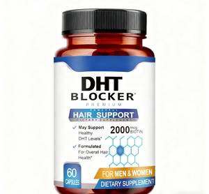 Complément DHT Blocker pour la croissance des cheveux, extrait de palmier nain en capsules 2000mcg, biotine pour hommes et femmes, vitamines pour des cheveux épais et forts. - Product Image 1