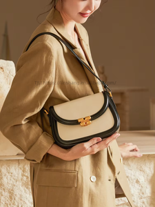 Saddle Bag Female Crossbody Genuine Leather Women's Bag Ladies Lock Buckle Single Shoulder Bag <b>Purse</b> Tanjing - Product Image 2
