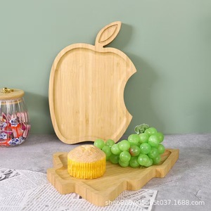 Bandeja de servir de madera con forma de manzana, color natural, para el hogar, cocina, platos para frutas y aperitivos - Product Image 5