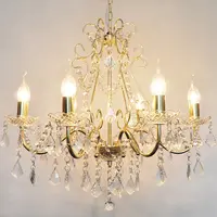 Lampu Gantung Modern Klasik, Lampu Liontin Akrilik Mewah Lampu Ruang Tamu Pernikahan Kamar Tidur Lampu Kristal Emas