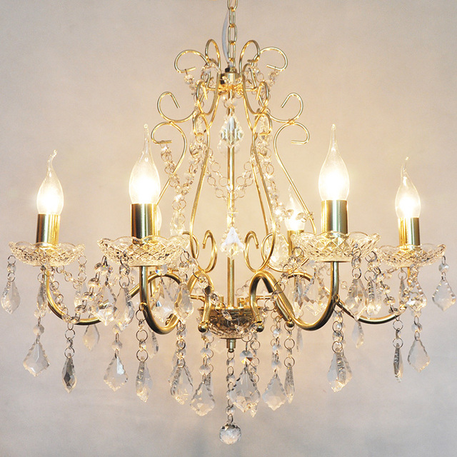 Classic Candle Hanging Modern Lamp Luxury Acrylic Pendant  Light Living Room Wedding Drops Bedroom Gold Crystal Chandelier Light