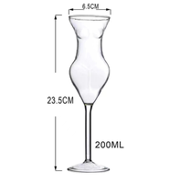 MSH Einzigartiger 200ml Frauen körperform Kristallglas becher für Rotwein und Champagner
