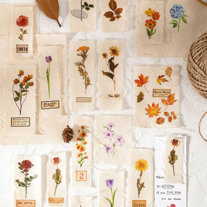 12 feuilles d'autocollants vintage à transfert par frottement, motifs fleurs et feuilles, 12 feuilles d'autocollants floraux transparents à transfert par frottement pour loisirs créatifs et verre - Product Image 1