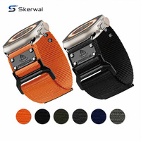 Correa de Reloj de Nailon Resistente con Placa de Identificación FREEDOM de Aleación para Apple Watch 44mm 45mm 46mm 49mm, Uso Táctico al Aire Libre para Hombre
