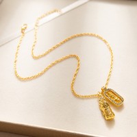 Collier bouddhiste Pixiu Vajra vintage en alliage doré pour femmes, design exquis, tendance, polyvalent, pendentif haut de gamme