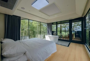 Cabane intelligente de 40 pieds avec mur en verre moderne, maison préfabriquée pour hôtel dans une zone pittoresque - Product Image 2