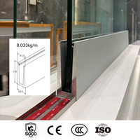 Système de garde-corps en verre à LED avec profilés en U pour clôtures, terrasses, porches, balcons, garde-corps en verre pour appartements, hôtels, villas, centres commerciaux