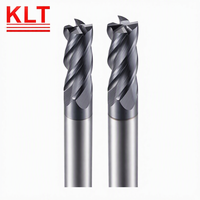 Fraise à queue KLT à 4 dents à fond plat en carbure monobloc haute dureté, OEM/ODM pour l'usinage CNC d'acier structurel haute résistance