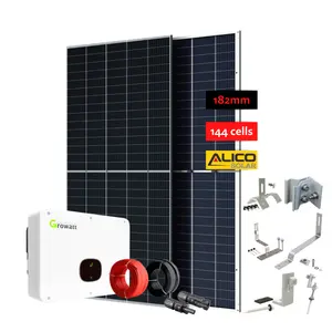 Alicosolarオフグリッドソーラーシステム3KW5KW10KWホームソーラーパネルキット10kw10kwプレハブ住宅用太陽光発電システム