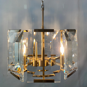 Lámpara colgante de cristal transparente de lujo, acabado en latón color champán, para villa, comedor, sala de estar, accesorio de iluminación interior - Product Image 2