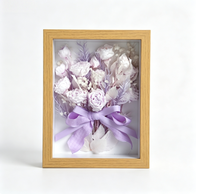 Cadre de présentation en bois pour fleurs préservées, cadre photo pour fleurs immortelles, avec logo personnalisé et ruban, cadeau souvenir de vacances, direct usine
