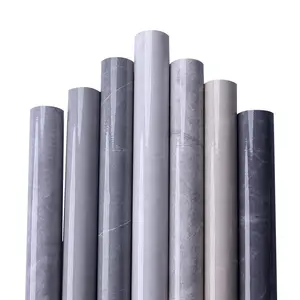 2024 PVC NUEVO Diseño de piedra Serie de alto brillo Grano de mármol Película decorativa de PVC para gabinete Envoltura de puerta Película al vacío