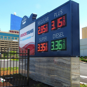 Gas <strong>Station</strong> Advertising <strong>Totem</strong> Pylon Sign Diesel Fuel Oil Gas <strong>Petrol</strong> LED Gas Price Board Panel <strong>Display</strong> Screen.