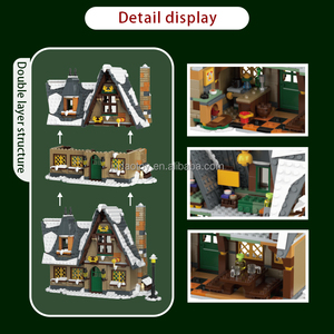 Ensemble de blocs de construction Mouldking 16049 <span class=keywords><strong>Village</strong></span> d'hiver de Noël, jouet créatif en briques, petit jouet éducatif en plastique, cadeau de Noël - Product Image 4