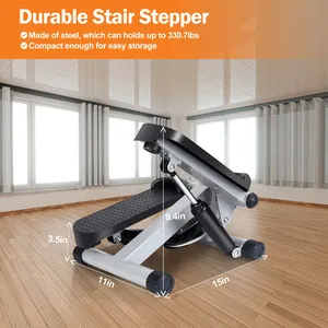 Mini esercizio Fitness da donna Stepper 2 bande di resistenza 330.7LBS capacità di carico Monitor LCD silenzioso Stepper reso addominali durevoli
