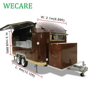 Wecare 400*210*210 ซม.airstream ไอศกรีมอาหารรถบรรทุกครัวมือถืออาหารรถพ่วงอาหารรถตู้