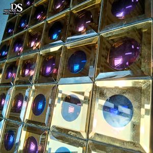 Fenêtre carrée moderne miroir doré carreaux de verre nouvel arc-en-ciel plaqué couleur salle de bain Accents muraux <span class=keywords><strong>Parquet</strong></span> dosseret décor Mosaiken - Product Image 6