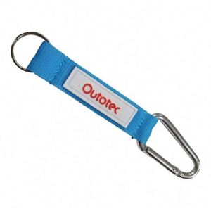 <b>Custom</b> Fashion Print Logo Short Lanyard Carabiner Keychain with Strap Split <b>Key</b> Ring - Product Image 2