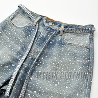Jeans baggy strass à la mode streetwear personnalisé fabricant de jeans baggy strass de haute qualité