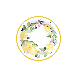 DAMAI - Vajilla Desechable con Temática de Frutas, Platos, Servilletas y Vasos de Papel con Diseño de Limón y Fresa - Product Image 3