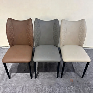 Silla Moderna de Piel Sintética para Sala de Estar, Respaldo Acolchado, Patas de Metal, Diseño Contemporáneo, Muebles para el Hogar - Product Image 1