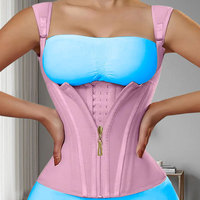 Gaine amincissante pour le corps à double couche avec armatures en acier, contrôle du ventre et sous-vêtement amincissant en latex