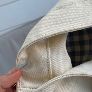 Sac fourre-tout en toile de coton de grande capacité de 20 pouces, résistant, grande capacité, poignées en cuir rivetées - Product Image 6