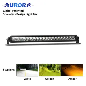 AURORA专利美国设计的无螺钉10/20/30/40/50英寸点泛梳光束越野250W发光二极管灯条