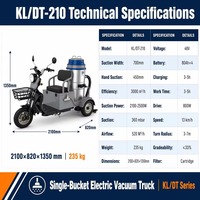 Aspirateur industriel KL/210DT à trois roues, électrique, extérieur, 2100W, 80L, aspirateur industriel