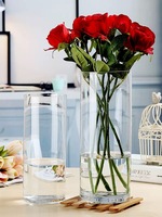 RYLAVA Gros Vase Cylindrique en Verre Simple de Haute Qualité pour Décoration Maison et Mariage