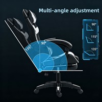 Chaise de jeu ergonomique Yazhi soigneusement sélectionnée, dossier haut, accoudoirs intégrés, appui-tête – confortable pour les longues heures de travail au bureau