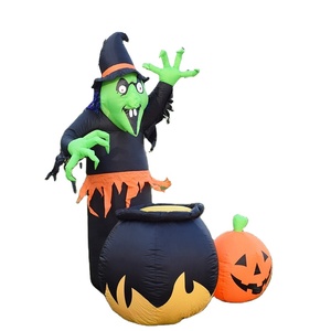 Blow Ups al aire libre Decoración de fiesta de vacaciones Bruja de Halloween inflable de 6 pies con tanque Luz LED incorporada - Product Image 3