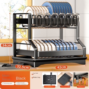 Xuyên biên giới nhà bếp đa chức năng Kim loại món ăn giá Countertop cống Rack với hướng dẫn cho bồn rửa đũa & Món Ăn lưu trữ - Product Image 6