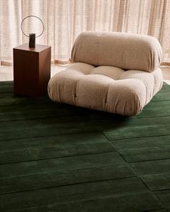 Tapis en laine tufté à la main Trace Rug Emerald, tapis design moderne, poils de 14/16 mm, lavable et durable, poils coupés sur mesure, fabriqué à la main en Inde - Product Image 1