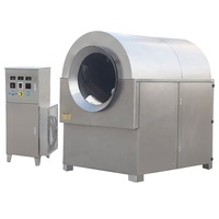 Mesin panggang pemanas elektromagnetik otomatis penuh komersial hemat energi untuk kacang Sesame Rapeseed 30 ~ 60kg/jam PLC Motor