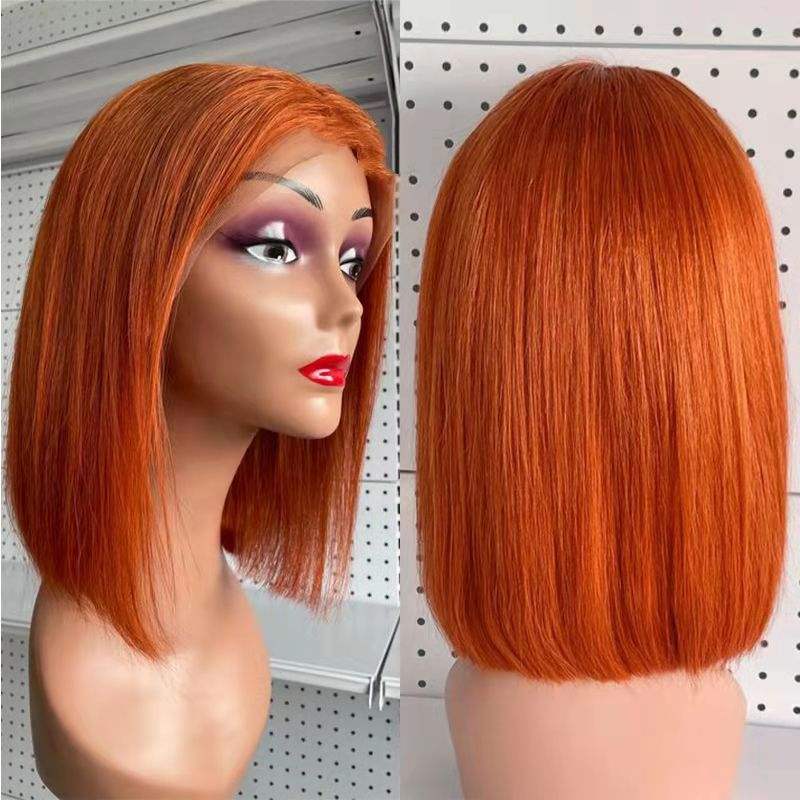 Peluca de encaje Bob de jengibre