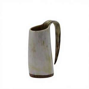 Los Más Vendidos, Jarras de Cerveza Duraderas de Cuerno de Buey Vikingo 100% Natural, con Diseño de Estrella, Corazón y Flores, Estilo Vintage, para el Hogar, Negocios, Bodas, Aptas para Lavavajillas - Product Image 3