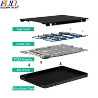 Boîtier adaptateur en aluminium pour SSD U.2 SFF-8639 (interface U2) vers NGFF M.2 (NVMe M-Key et SATA B-Key 2280) – En stock