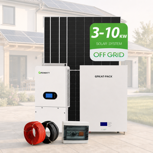 Système d'énergie solaire hors réseau 3kW 5kW 6kW 8kW 10kW Ensemble hybride complet Système de stockage d'énergie solaire avec batterie au lithium - Product Image 1