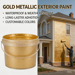 Water-based Gold Foil Paint High-gloss <b>Glitter</b> Metallic Decorative Paint - Product Image 4