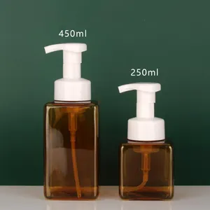 गर्म बिक्री 250ml 450ml वर्ग कॉस्मेटिक चेहरे Cleanser के पर्यावरण के अनुकूल साबुन फोम बोतल