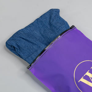 Sacs à fermeture éclair personnalisés avec votre propre logo, sacs à fermeture éclair violets givrés, sacs d'emballage pour vêtements, sacs en plastique avec fermeture éclair - Product Image 6