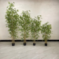 Plante de bambou artificielle pour la décoration de balcon et d'intérieur, avec une touche naturelle, en matière plastique, style luxueux