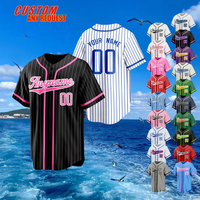 Maillot de baseball personnalisé à rayures fines, maillot de baseball imprimé, nom et numéro d'équipe personnalisés, uniforme de baseball OEM ODM