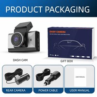 Caméra de tableau de bord 4G à double objectif, enregistreur vidéo 2K, Wi-Fi intégré, GPS, contrôle par application, moniteur de stationnement IPS 3,0 pouces, dashcam 4G