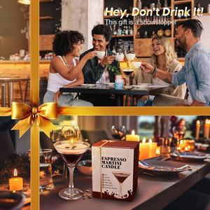Candela Profumata al Caffè Espresso Martini in Cera di Soia, Confezione Regalo di Lusso per Casa, Hotel, Ufficio - Product Image 3
