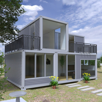 Maison préfabriquée en bois pliable, maisons préfabriquées pliables, installation préfabriquée, maison à deux étages
