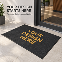 Tapis de porte commercial HM avec logo, surface en nylon, lavable, antidérapant, avec support en caoutchouc, tapis d'accueil intérieur robuste, tailles personnalisées